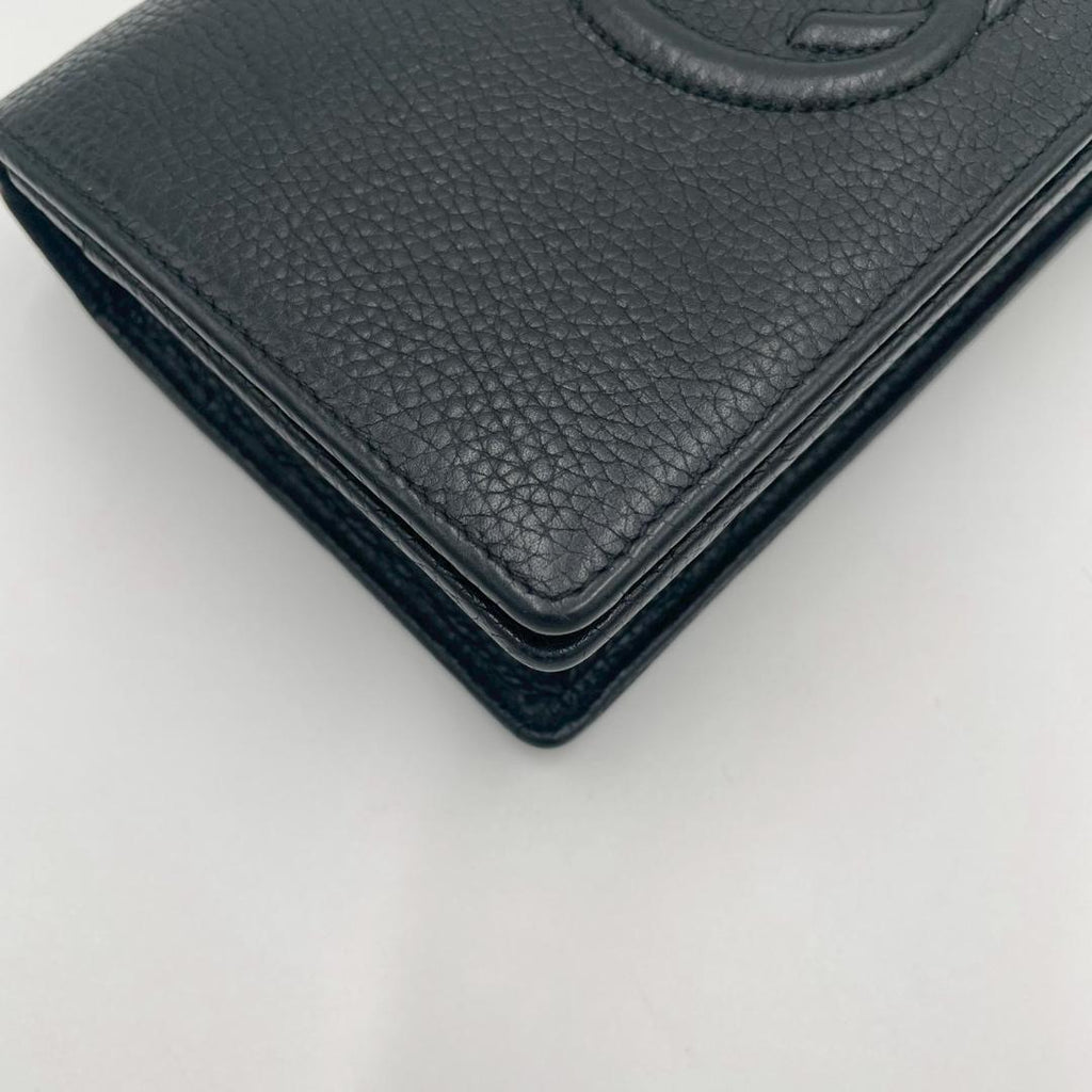 Gucci Soho Leather Chain Wallet Black Shoulder Bag — view 7