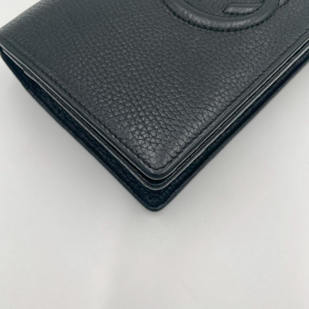 Gucci Soho Leather Chain Wallet Black Shoulder Bag — view 7