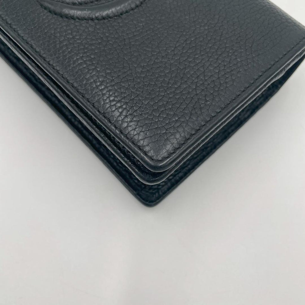 Gucci Soho Leather Chain Wallet Black Shoulder Bag — view 8