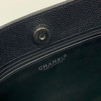 Chanel Caviar Leather CC Logo Chain Tote Black — view 6