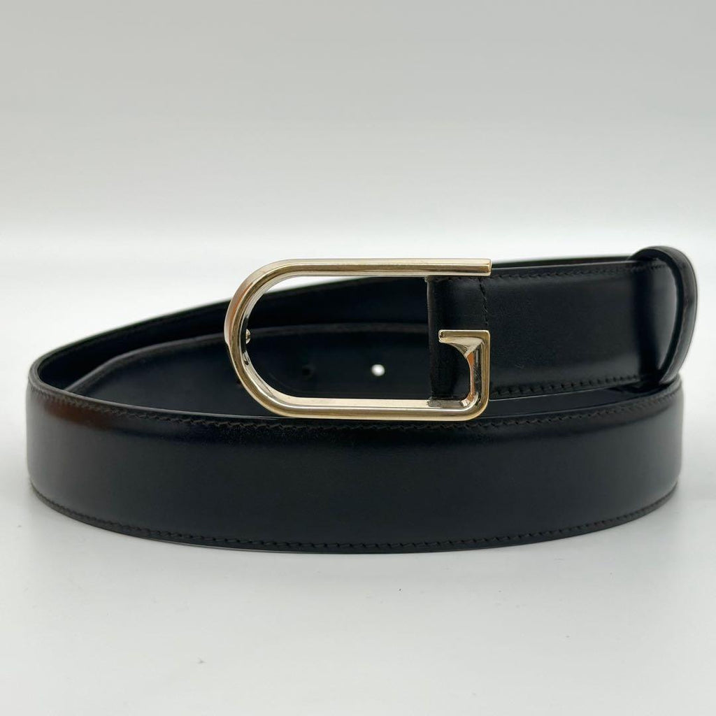 Gucci Vintage Belt Gold and Black Leather — view 2