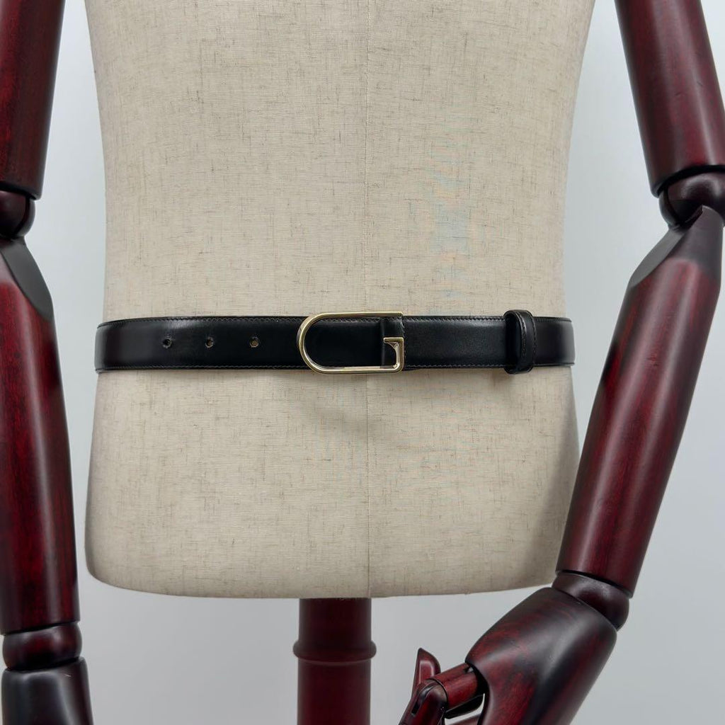 Gucci Vintage Belt Gold and Black Leather — view 3