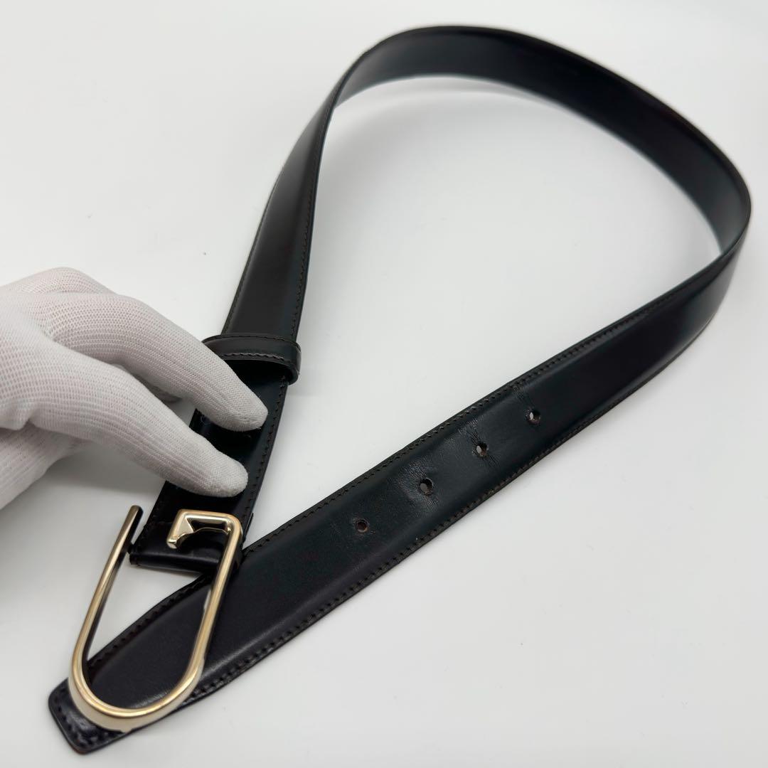 Gucci Vintage Belt Gold and Black Leather — view 5