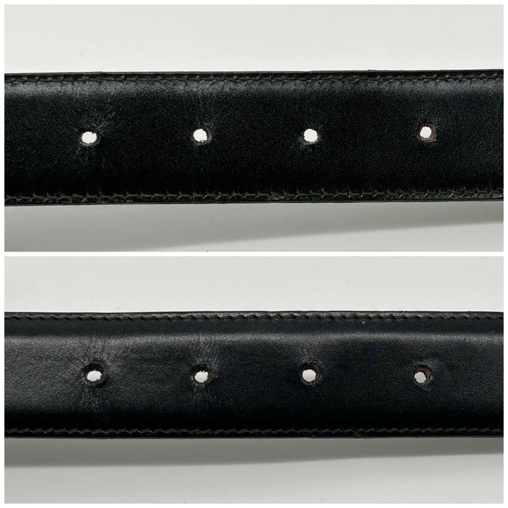 Gucci Vintage Belt Gold and Black Leather — view 6
