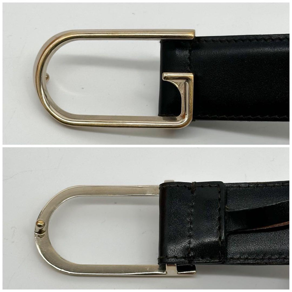 Gucci Vintage Belt Gold and Black Leather — view 7