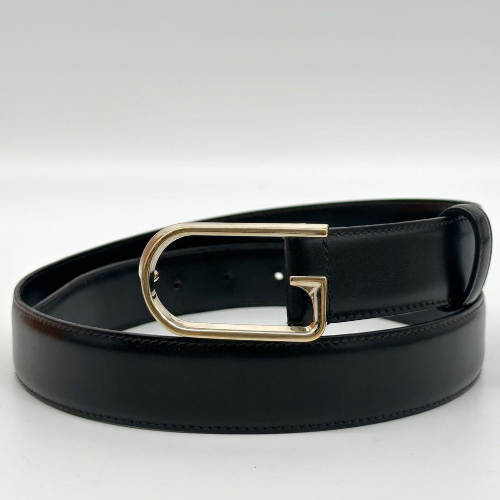 Gucci Vintage Belt Gold and Black Leather — view 9
