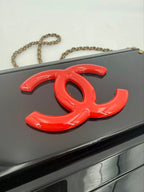 Chanel Acrylic Flap Bag Black Red CC — view 3