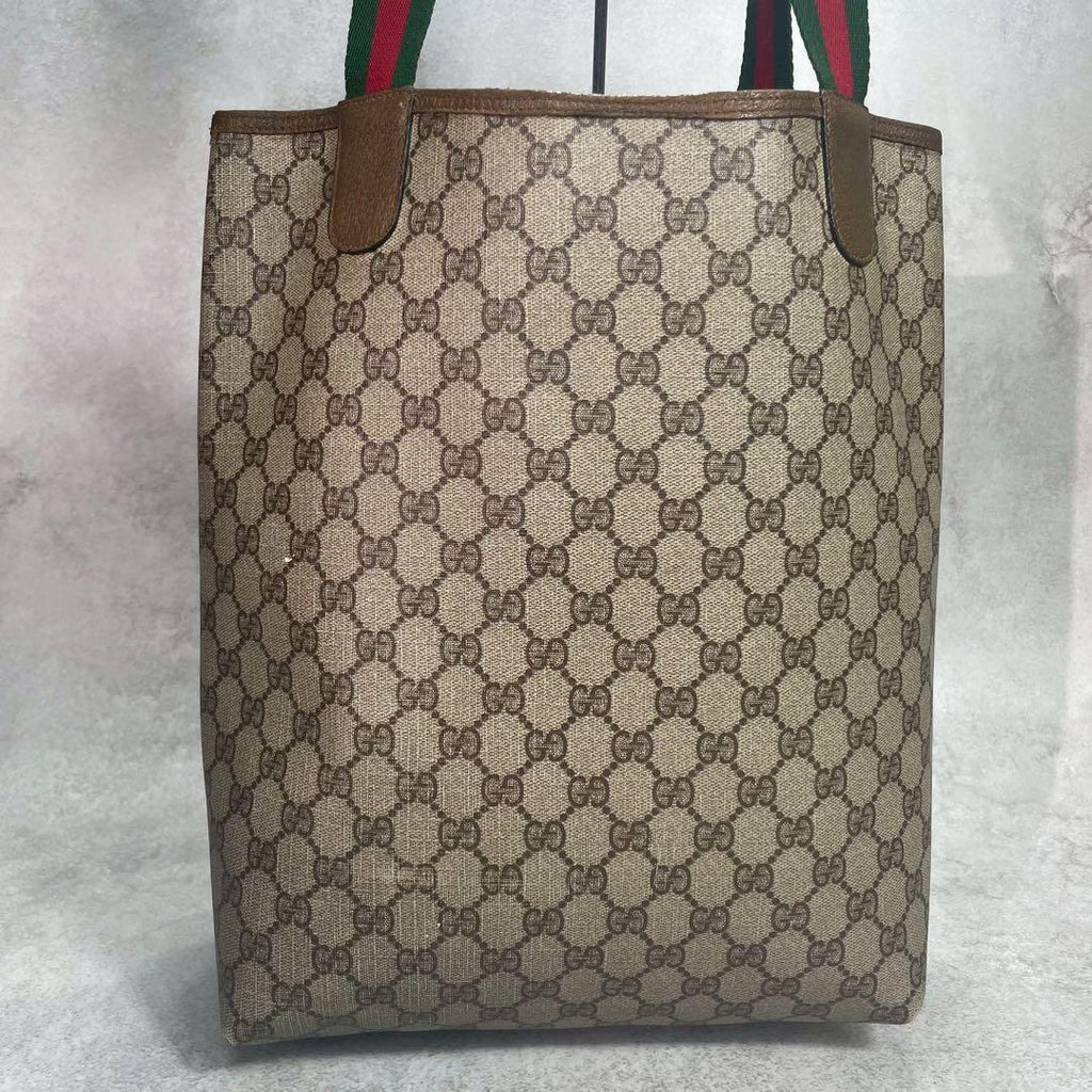 Gucci GG Sherry Line Tote Brown Leather Logo — view 3