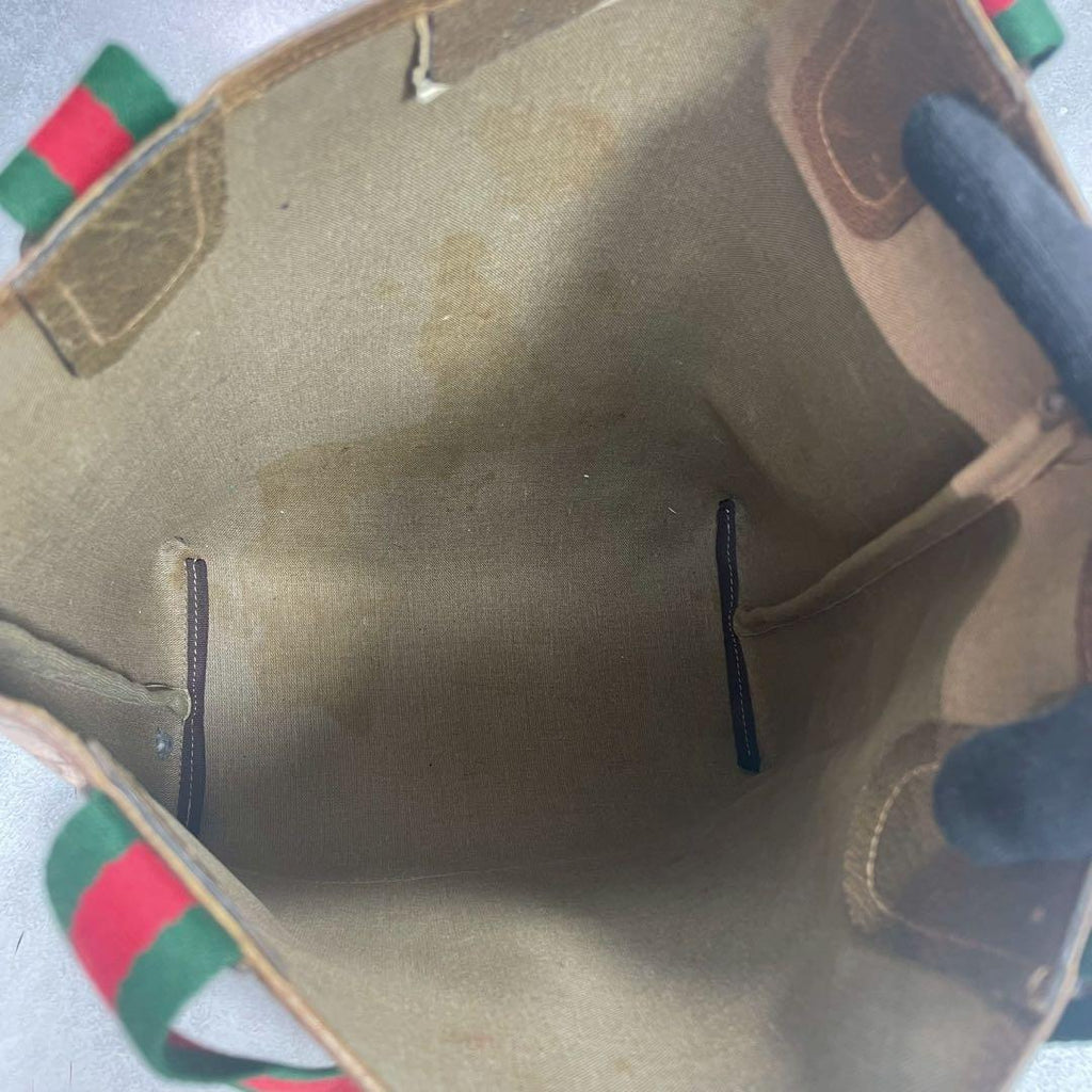 Gucci GG Sherry Line Tote Brown Leather Logo — view 4