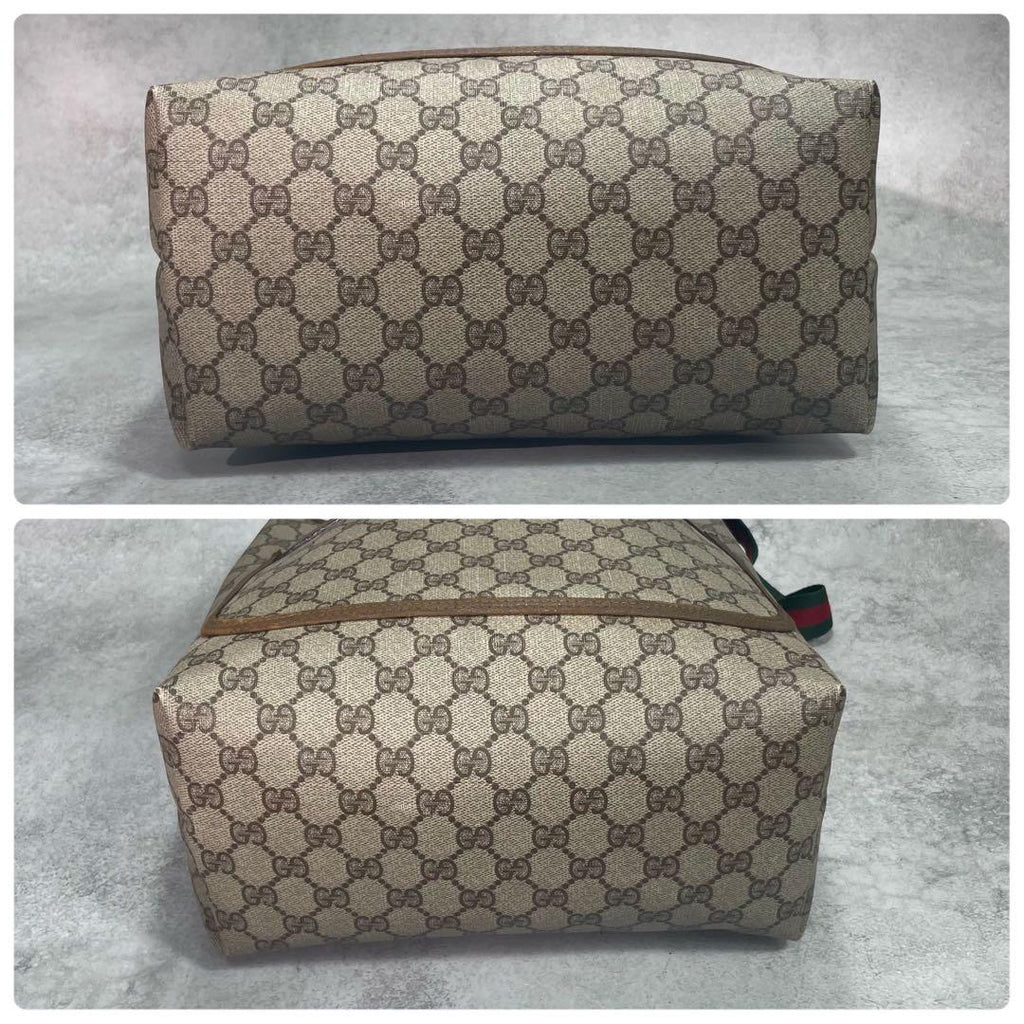 Gucci GG Sherry Line Tote Brown Leather Logo — view 8