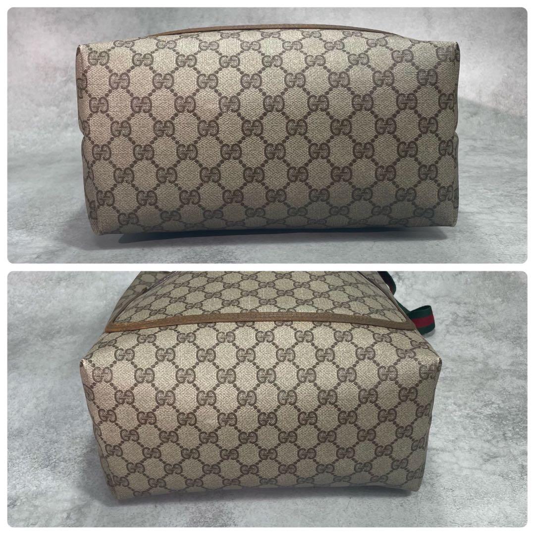 Gucci GG Sherry Line Tote Brown Leather Logo — view 8
