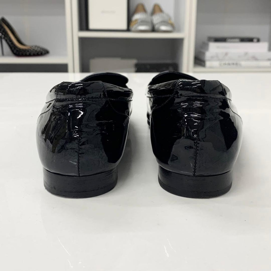 Chanel CC Logo Patent Loafers Black — view 5