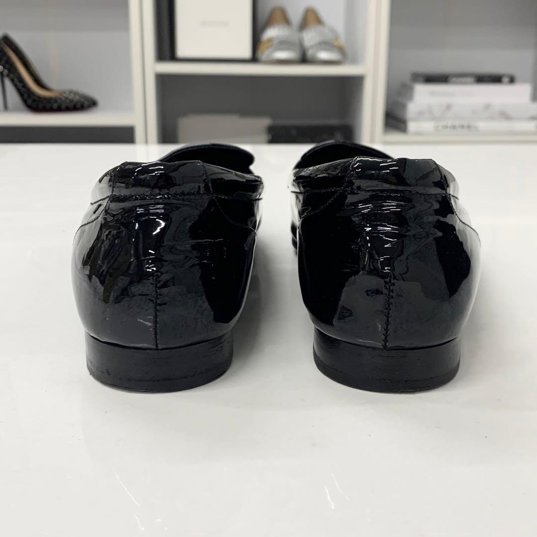 Chanel CC Logo Patent Loafers Black — view 5