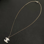Chanel CC Logo Rhinestone Necklace Icon Coco — view 4