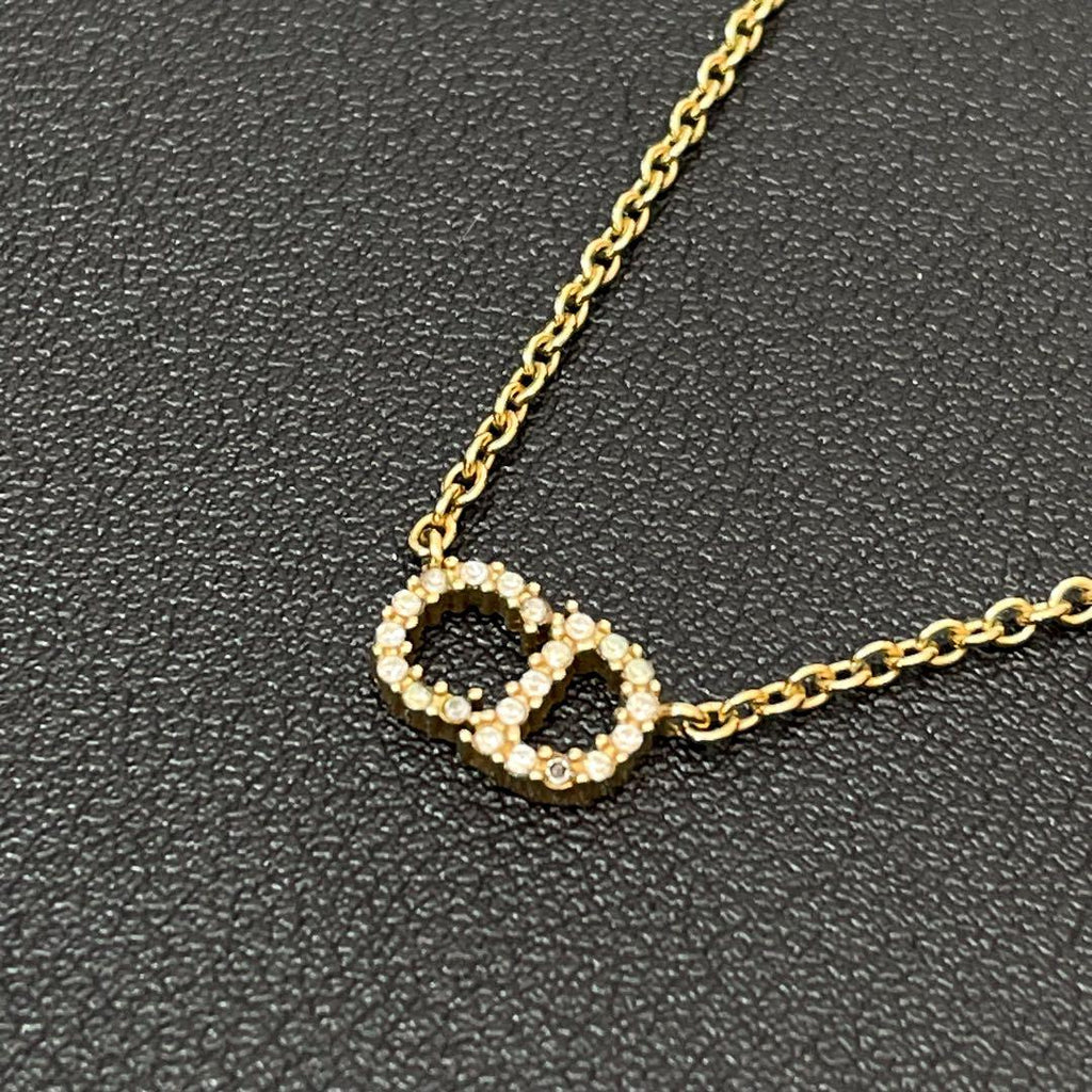 Dior Clair D Lune CD Logo Necklace Rhinestone — view 2