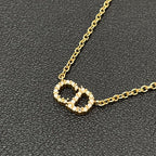 Dior Clair D Lune CD Logo Necklace Rhinestone — view 2