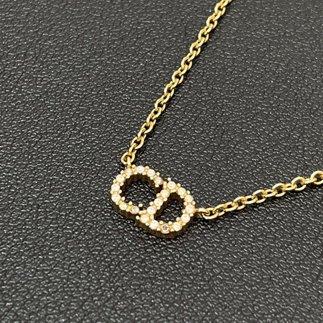 Dior Clair D Lune CD Logo Necklace Rhinestone — view 2