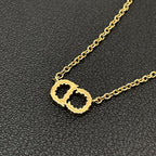 Dior Clair D Lune CD Logo Necklace Rhinestone — view 3