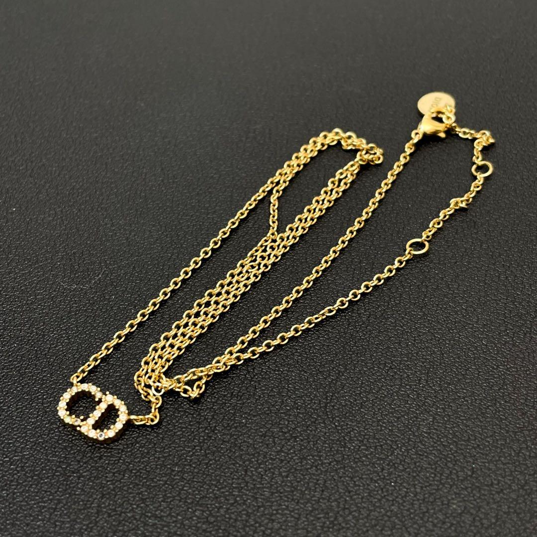 Dior Clair D Lune CD Logo Necklace Rhinestone — view 5