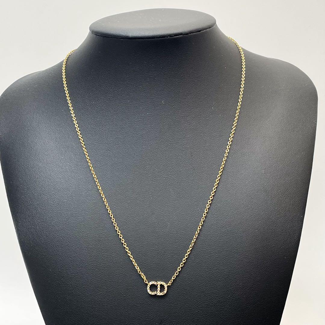 Dior Clair D Lune CD Logo Necklace Rhinestone — view 6