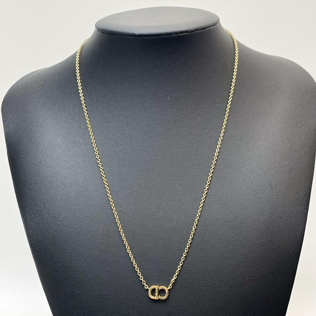Dior Clair D Lune CD Logo Necklace Rhinestone — view 7
