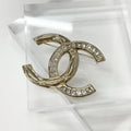 Chanel Brooch CC Logo Rhinestone Gold