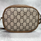Gucci GG Shoulder Bag Brown Beige Logo Leather — view 3