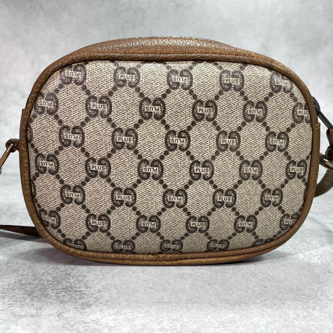 Gucci GG Shoulder Bag Brown Beige Logo Leather — view 3