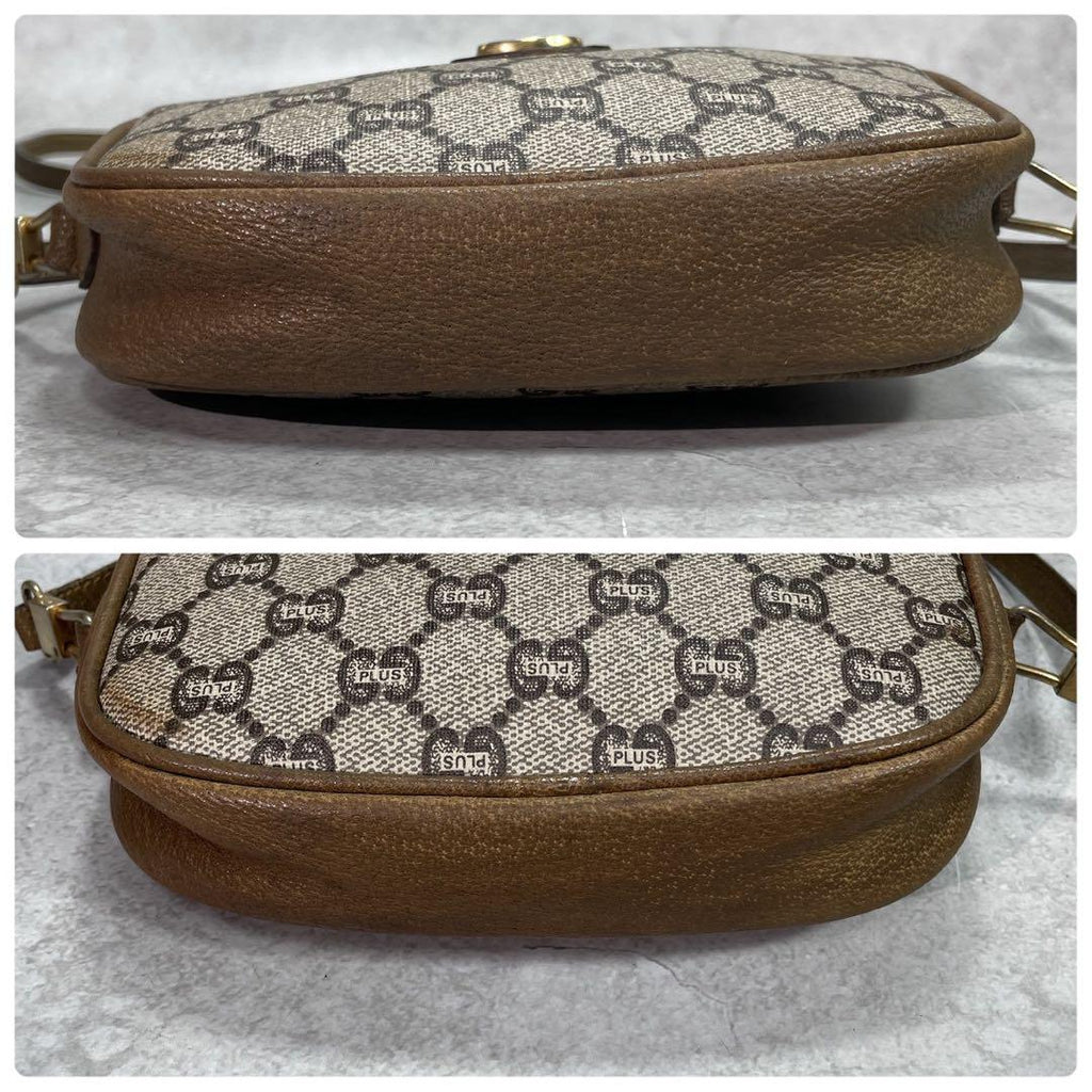Gucci GG Shoulder Bag Brown Beige Logo Leather — view 7