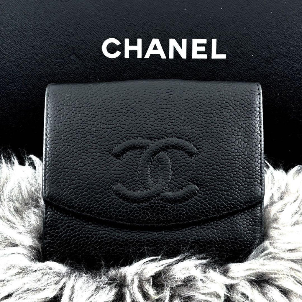 Chanel Wallet Coco Stitch Caviar Snap Bifold