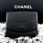 Chanel Wallet Coco Stitch Caviar Snap Bifold