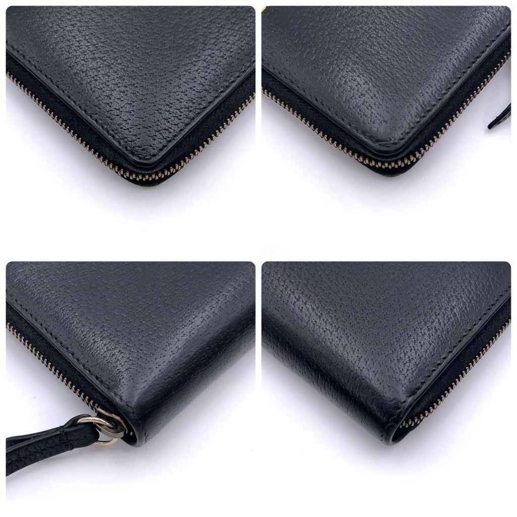 Gucci Box Garden Wallet Cherry Black Leather Zip Around — view 6