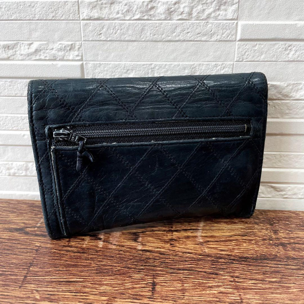 Chanel Bicolor Quilted Lambskin Card Case Business Holder Black — view 2