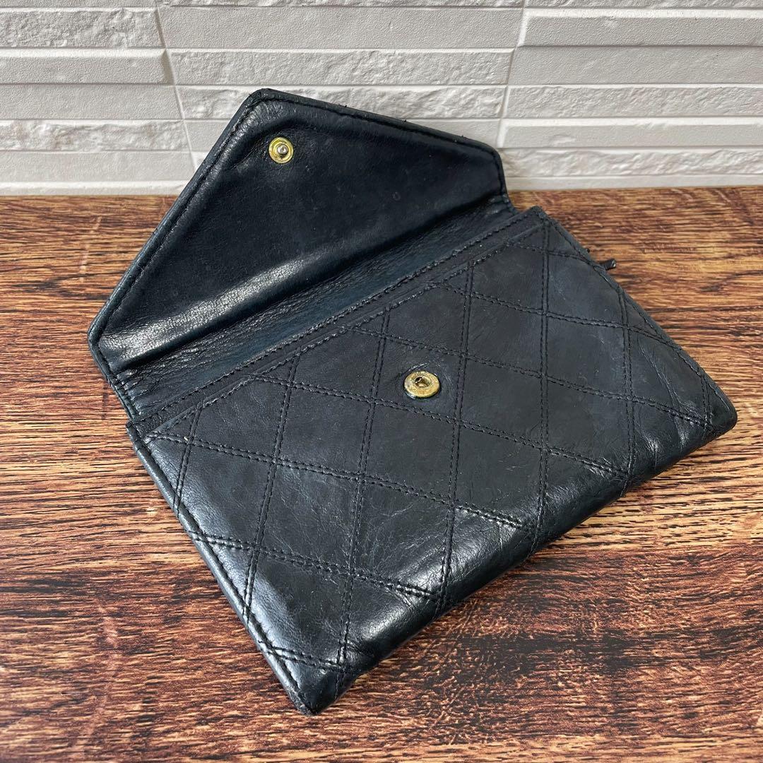 Chanel Bicolor Quilted Lambskin Card Case Business Holder Black — view 5