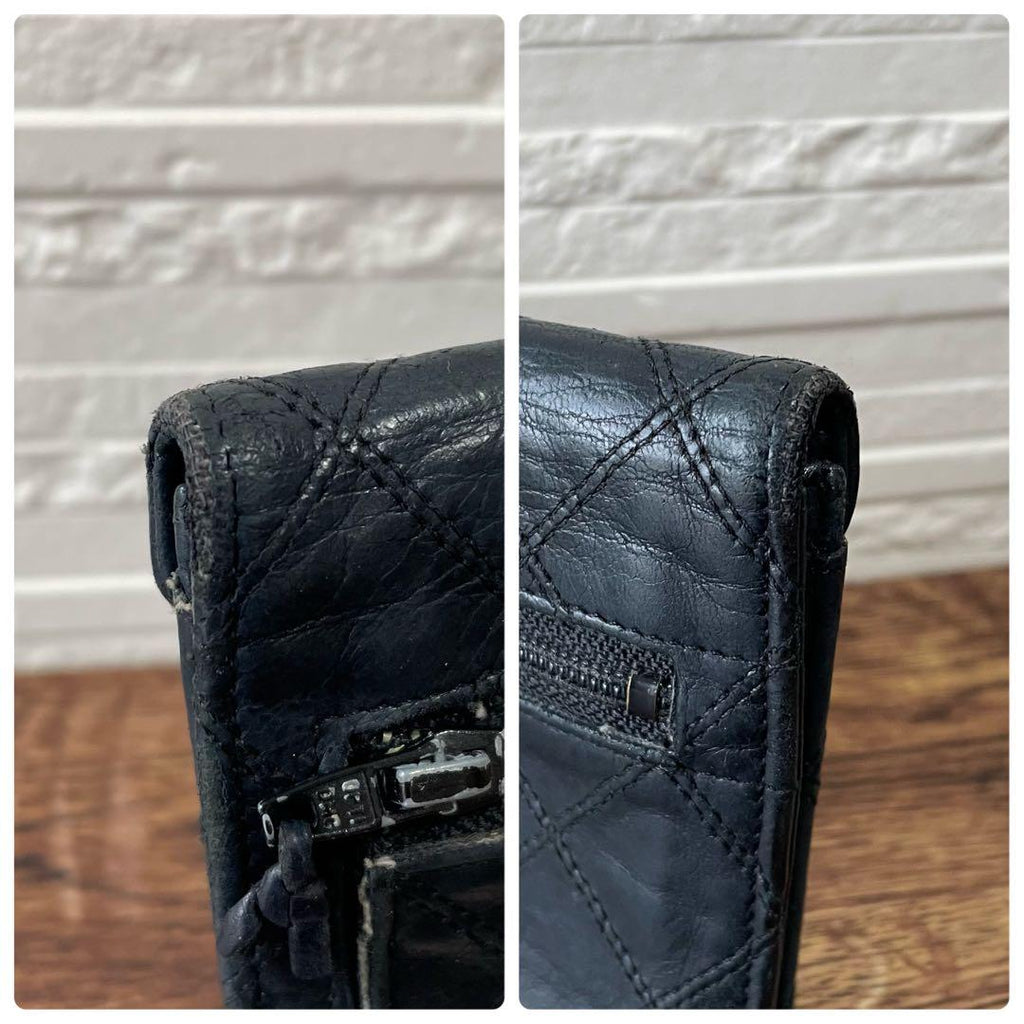 Chanel Bicolor Quilted Lambskin Card Case Business Holder Black — view 9