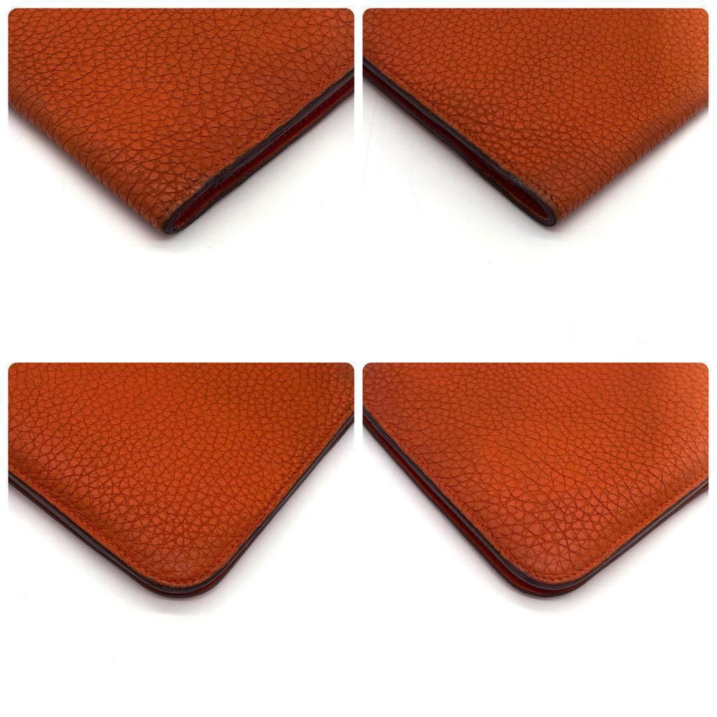 Hermes Dogon GM Togo Wallet Orange Gold Leather — view 7