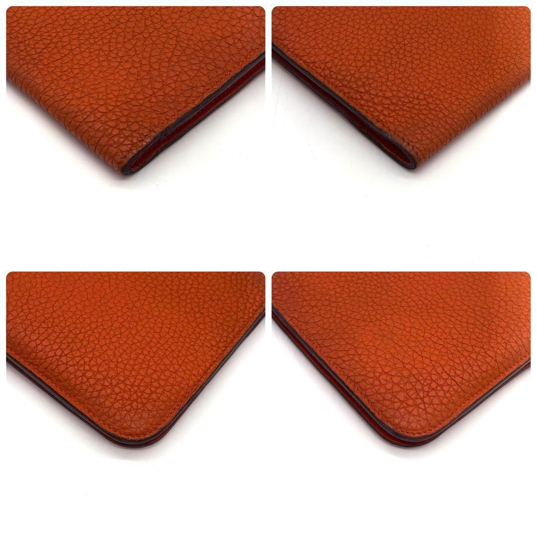 Hermes Dogon GM Togo Wallet Orange Gold Leather — view 7