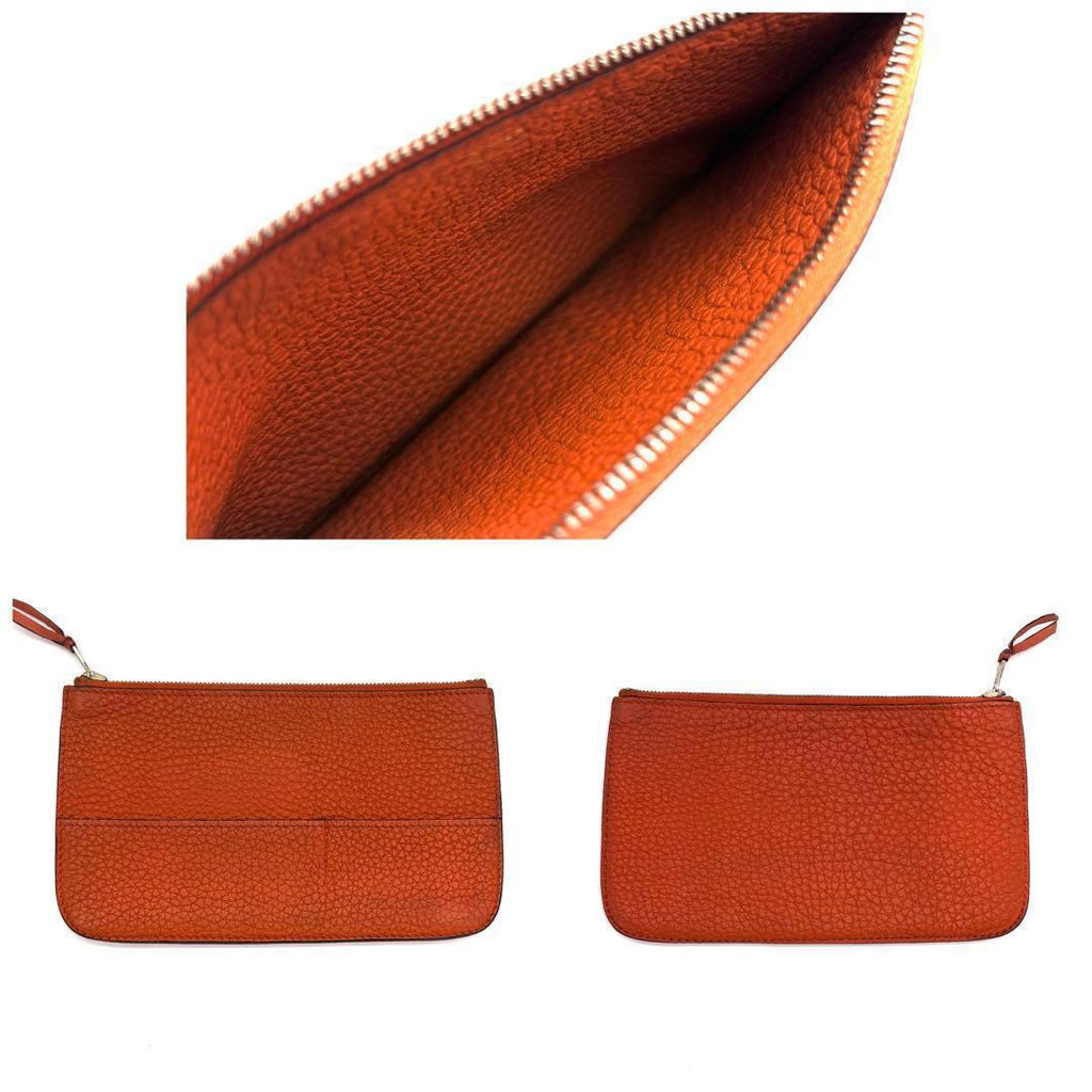 Hermes Dogon GM Togo Wallet Orange Gold Leather — view 9