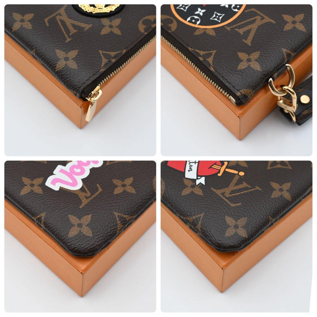 Louis Vuitton Monogram City Pouch Patches Collection Brown — view 6