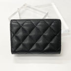 Chanel Caviar Leather CC Logo Small Wallet Foldable — view 3