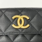 Chanel Caviar Leather CC Logo Small Wallet Foldable — view 8