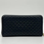 Prada Quilted Lamb Leather Zip Around Wallet Round — view 3