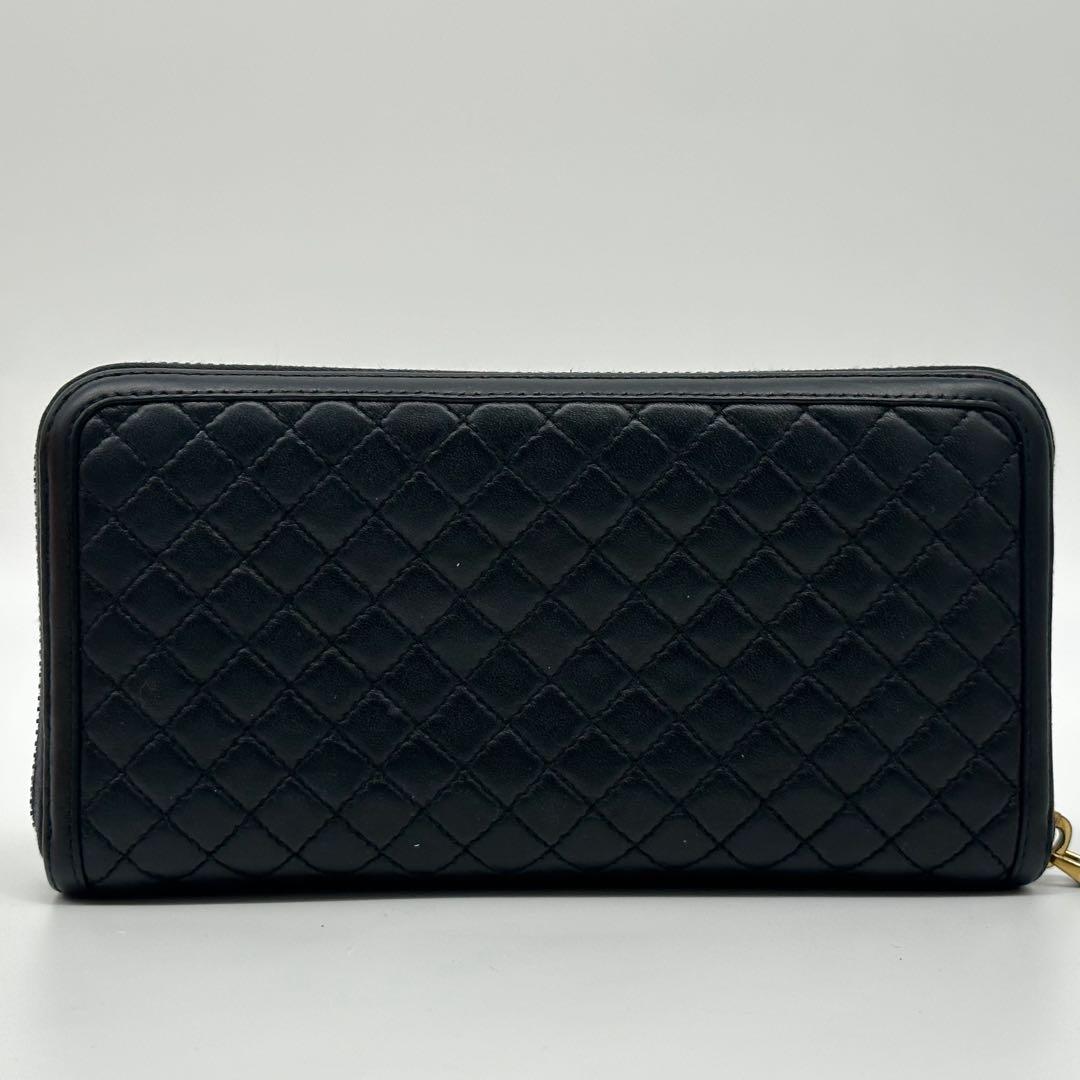 Prada Quilted Lamb Leather Zip Around Wallet Round — view 3
