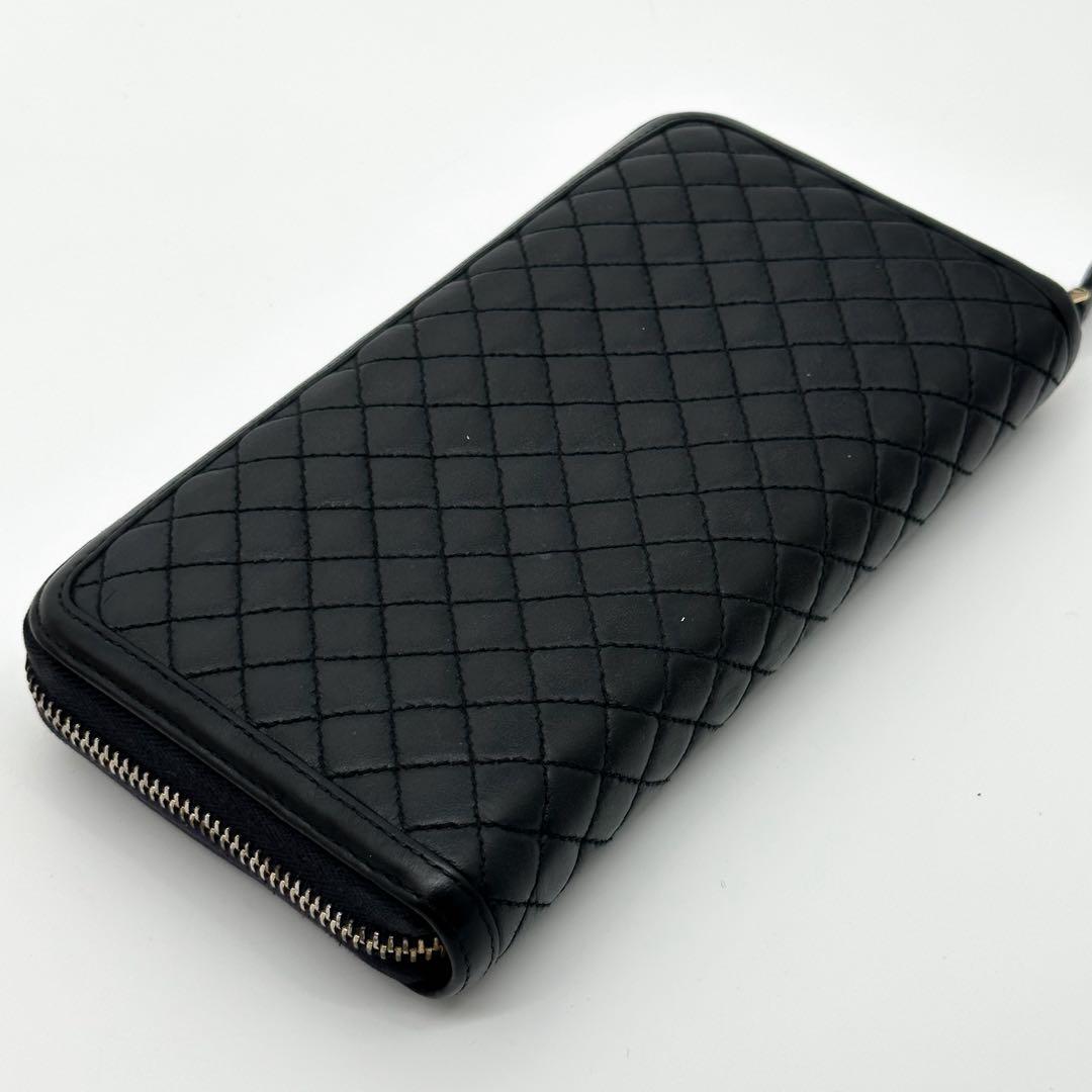 Prada Quilted Lamb Leather Zip Around Wallet Round — view 5