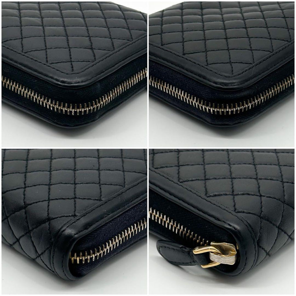 Prada Quilted Lamb Leather Zip Around Wallet Round — view 7