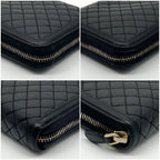 Prada Quilted Lamb Leather Zip Around Wallet Round — view 7