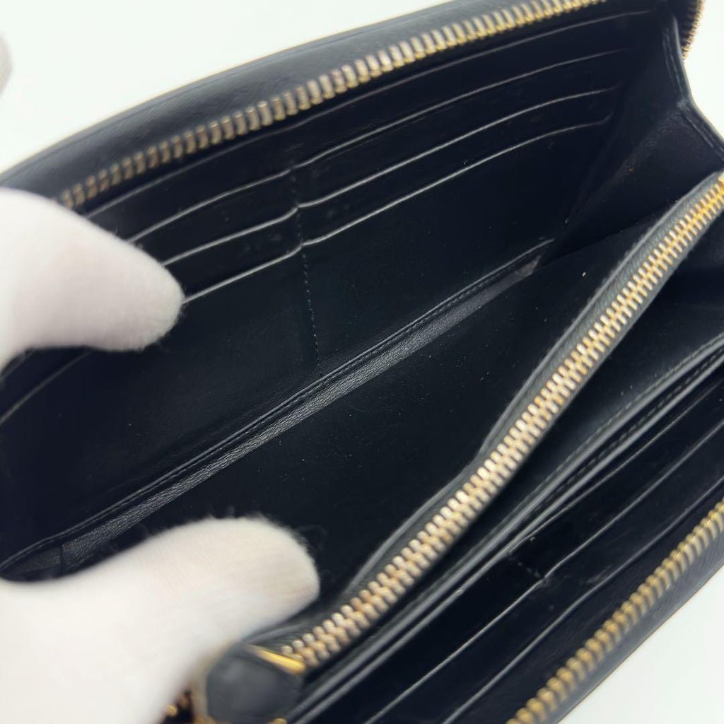 Prada Quilted Lamb Leather Zip Around Wallet Round — view 9