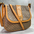 Gucci GG Shoulder Bag Brown Beige Logo Leather