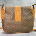 Gucci GG Shoulder Bag Brown Beige Logo Leather — view 3