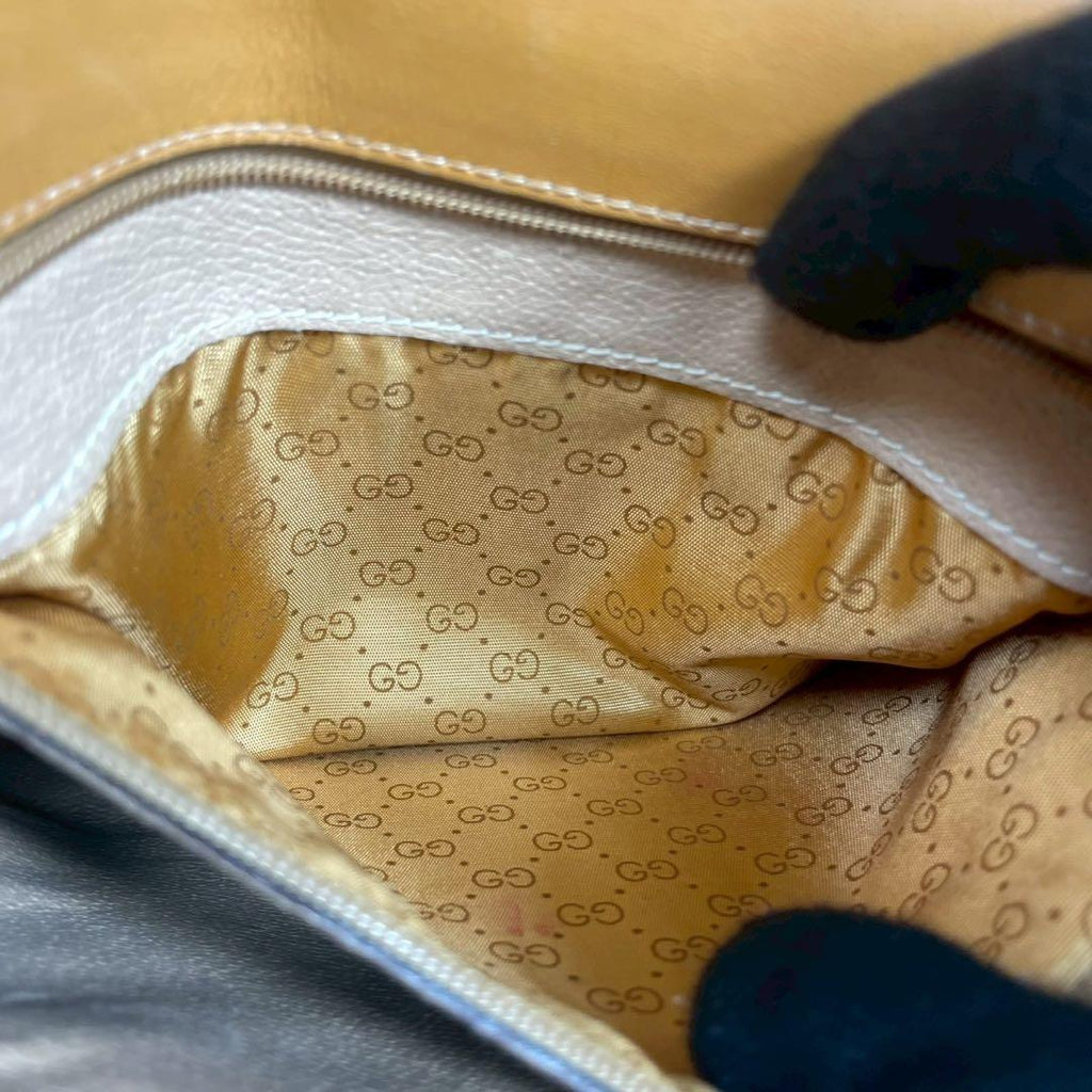 Gucci GG Shoulder Bag Brown Beige Logo Leather — view 6